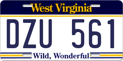 WV license plate DZU561