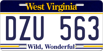 WV license plate DZU563