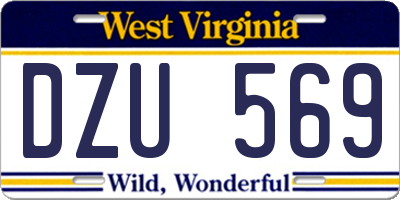 WV license plate DZU569