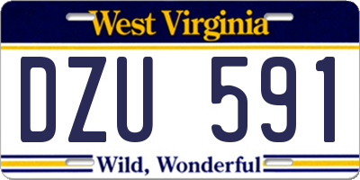 WV license plate DZU591