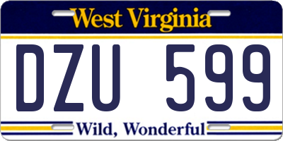 WV license plate DZU599