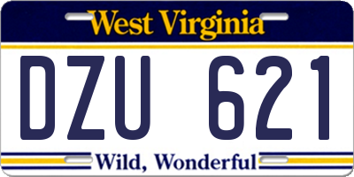 WV license plate DZU621