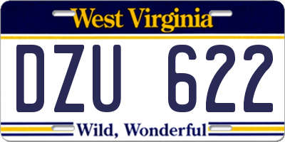 WV license plate DZU622