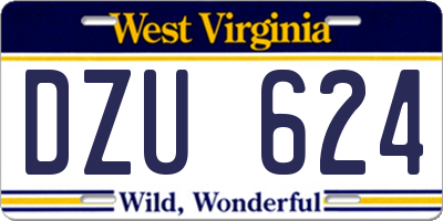 WV license plate DZU624