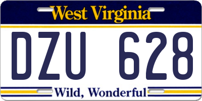 WV license plate DZU628