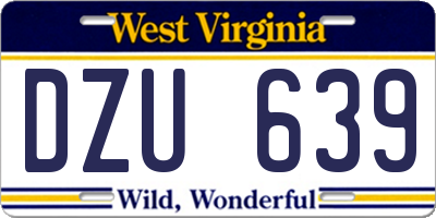 WV license plate DZU639