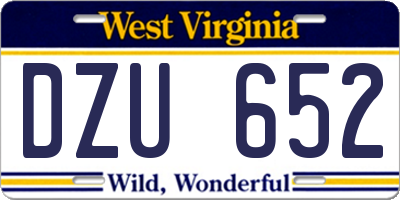 WV license plate DZU652