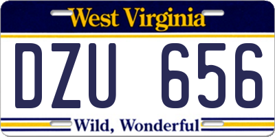 WV license plate DZU656