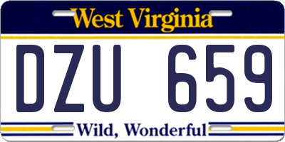 WV license plate DZU659