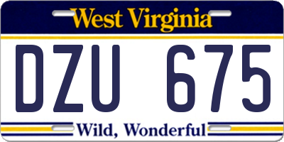 WV license plate DZU675