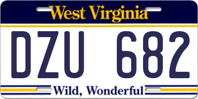 WV license plate DZU682