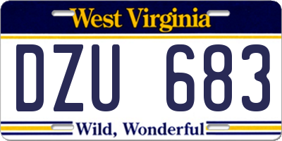 WV license plate DZU683