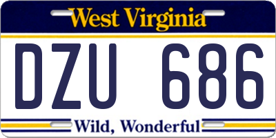 WV license plate DZU686