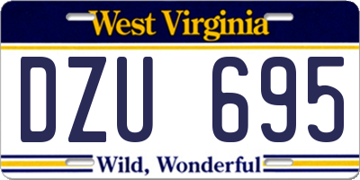 WV license plate DZU695