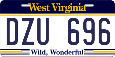 WV license plate DZU696