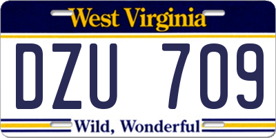 WV license plate DZU709