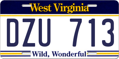 WV license plate DZU713