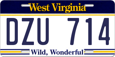 WV license plate DZU714