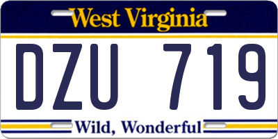 WV license plate DZU719