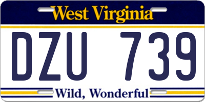 WV license plate DZU739