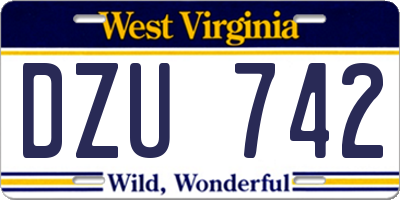 WV license plate DZU742