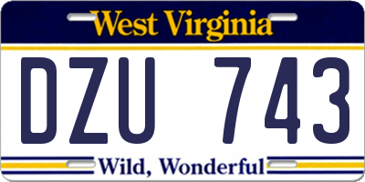 WV license plate DZU743