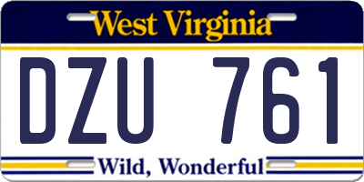 WV license plate DZU761