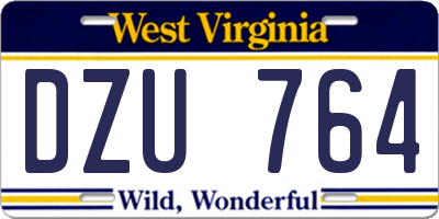 WV license plate DZU764