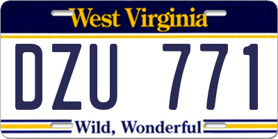 WV license plate DZU771