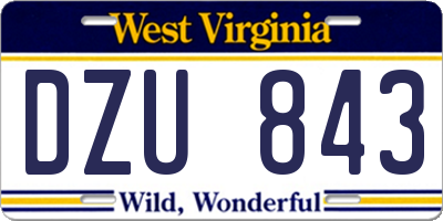 WV license plate DZU843