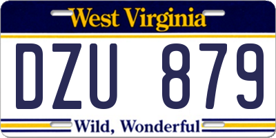 WV license plate DZU879