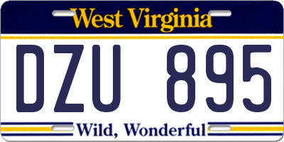 WV license plate DZU895