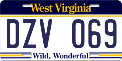WV license plate DZV069
