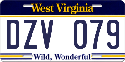 WV license plate DZV079