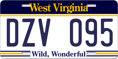 WV license plate DZV095