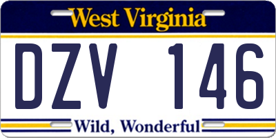 WV license plate DZV146