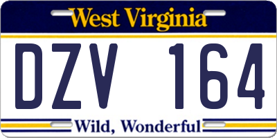 WV license plate DZV164