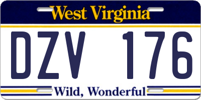 WV license plate DZV176