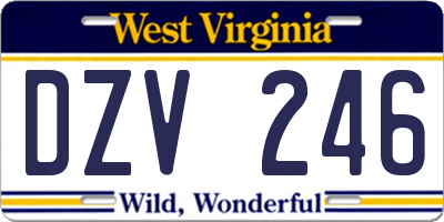 WV license plate DZV246