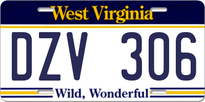 WV license plate DZV306