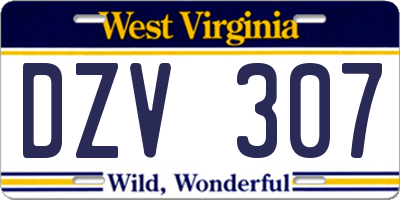 WV license plate DZV307