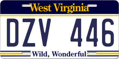 WV license plate DZV446