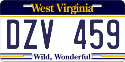 WV license plate DZV459