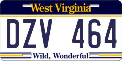 WV license plate DZV464