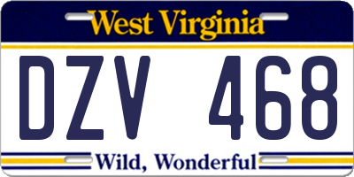 WV license plate DZV468