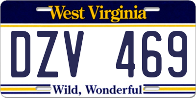 WV license plate DZV469