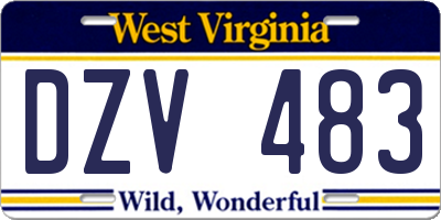 WV license plate DZV483