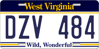 WV license plate DZV484