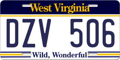 WV license plate DZV506