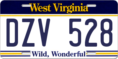 WV license plate DZV528